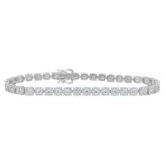 IGI Certified 4.03ct Diamonds Tennis Bracelet in 18k White Gold