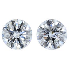 IGI Certified 4.05ct Pair of Round-Shaped Diamonds