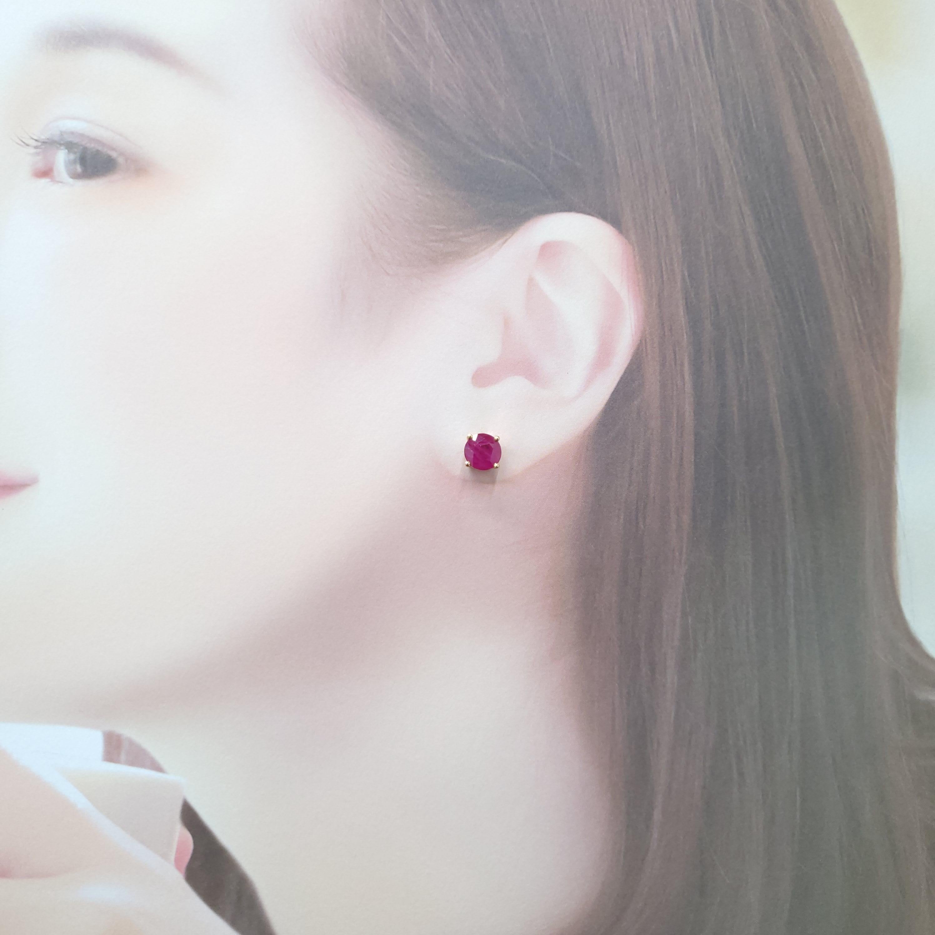 Boucles d'oreilles en or rose 18 carats certifiées IGI avec rubis et diamants de Birmanie de 4,08 carats en vente 4