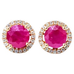 Orecchini con rubino di Birmania e diamanti certificati IGI da 4,08 carati in oro rosa 18 carati