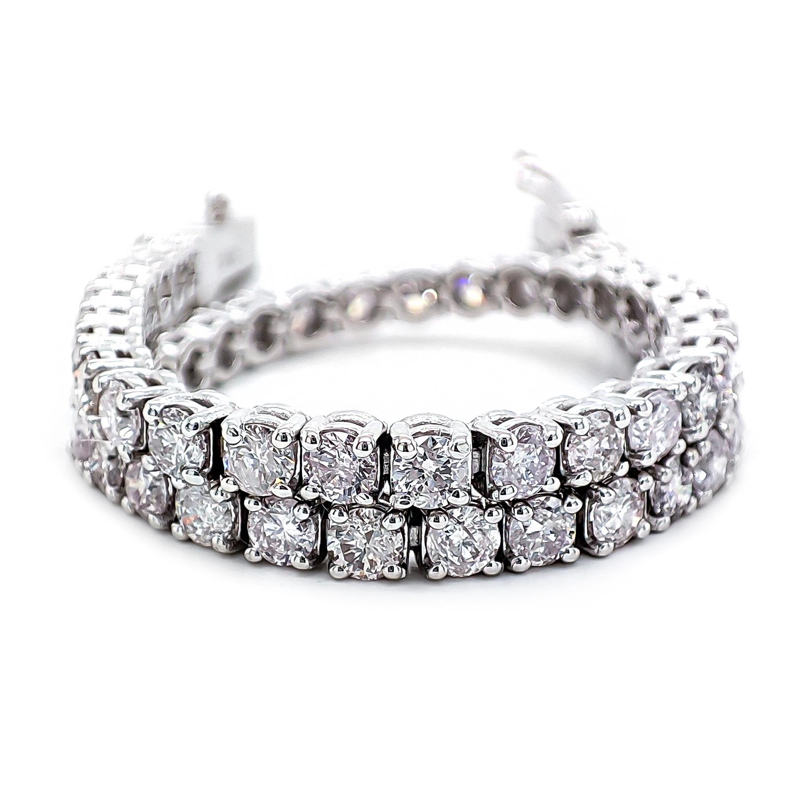 Round Cut IGI Certified 4.18 Carat Natural Pink Round Diamond 14k Gold Bracelet