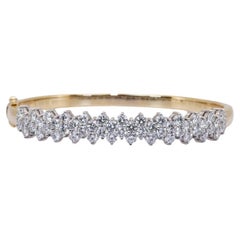 IGI Certified 4.18ct Diamonds Bangle in 18k White 
Yellow Gold