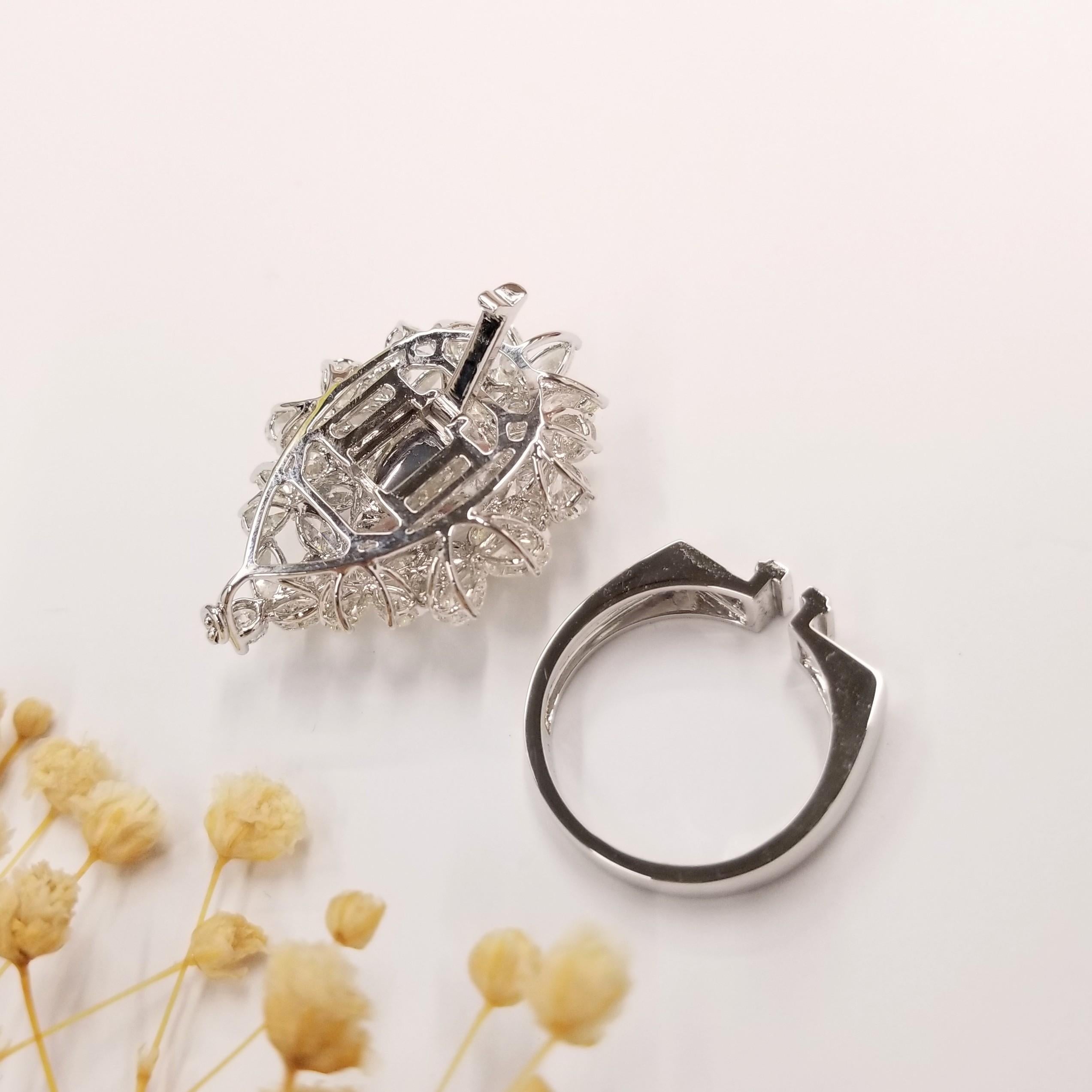 Pendentif à 2 façons avec émeraude colombienne et diamants de 4,19 carats certifiés IGI Neuf - En vente à KOWLOON, HK