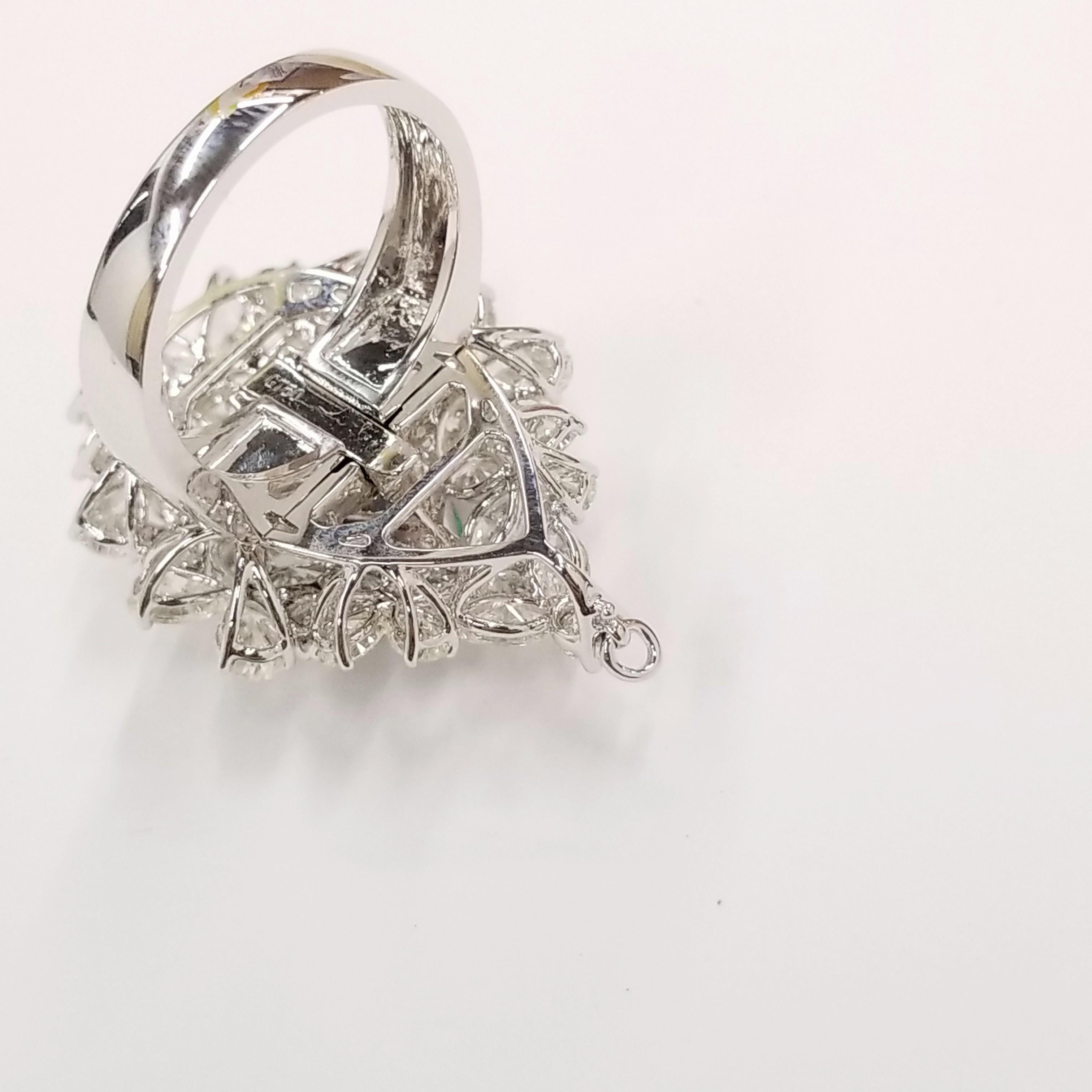 Pendentif à 2 façons avec émeraude colombienne et diamants de 4,19 carats certifiés IGI en vente 1