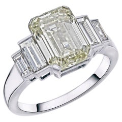 Bague fantaisie en or blanc 18 carats certifiée IGI, 4,30 carats, VVS1