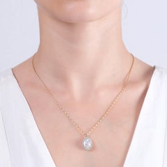 Pendentif en or 14 carats certifié par l'IGI, composé d'une pierre de lune naturelle de 4,36 carats et de diamants