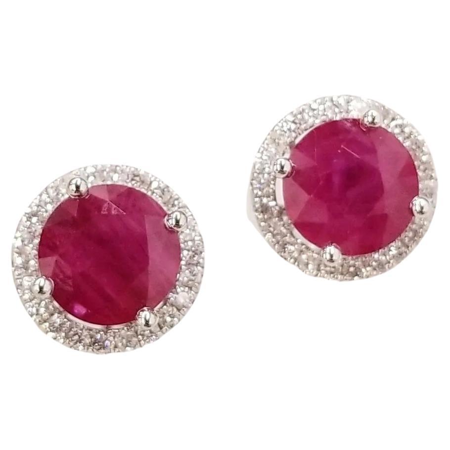 IGI Certified 4.69 Carat Burma Ruby & Diamond Jackets Earrings in 18K White Gold For Sale