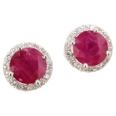 IGI Certified 4.69 Carat Burma Ruby & Diamond Jackets Earrings in 18K White Gold