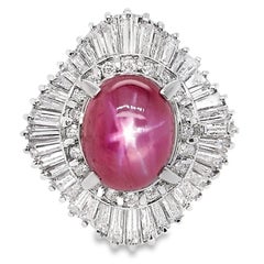 IGI Certified 4.80ct No-Heat Burma Star Ruby and 1.95ct Diamonds Platinum Ring