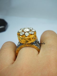 IGI Certified 4.85 Carat Diamond Polki Ring Rose cut Diamond Statement Ring