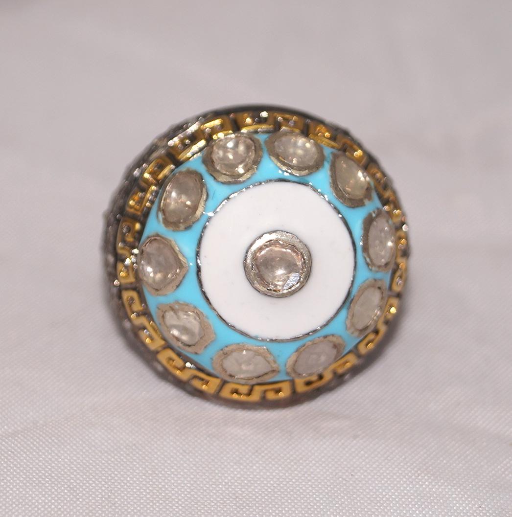 IGI-zertifizierter Polki-Ring mit 4,90 Karat Diamanten im Rosenschliff (Klassisch-römisch) im Angebot