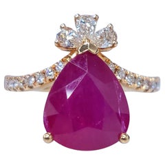IGI-zertifizierter Ring aus 18 Karat Roségold mit 5,13 Karat Burma-Rubin und Diamant