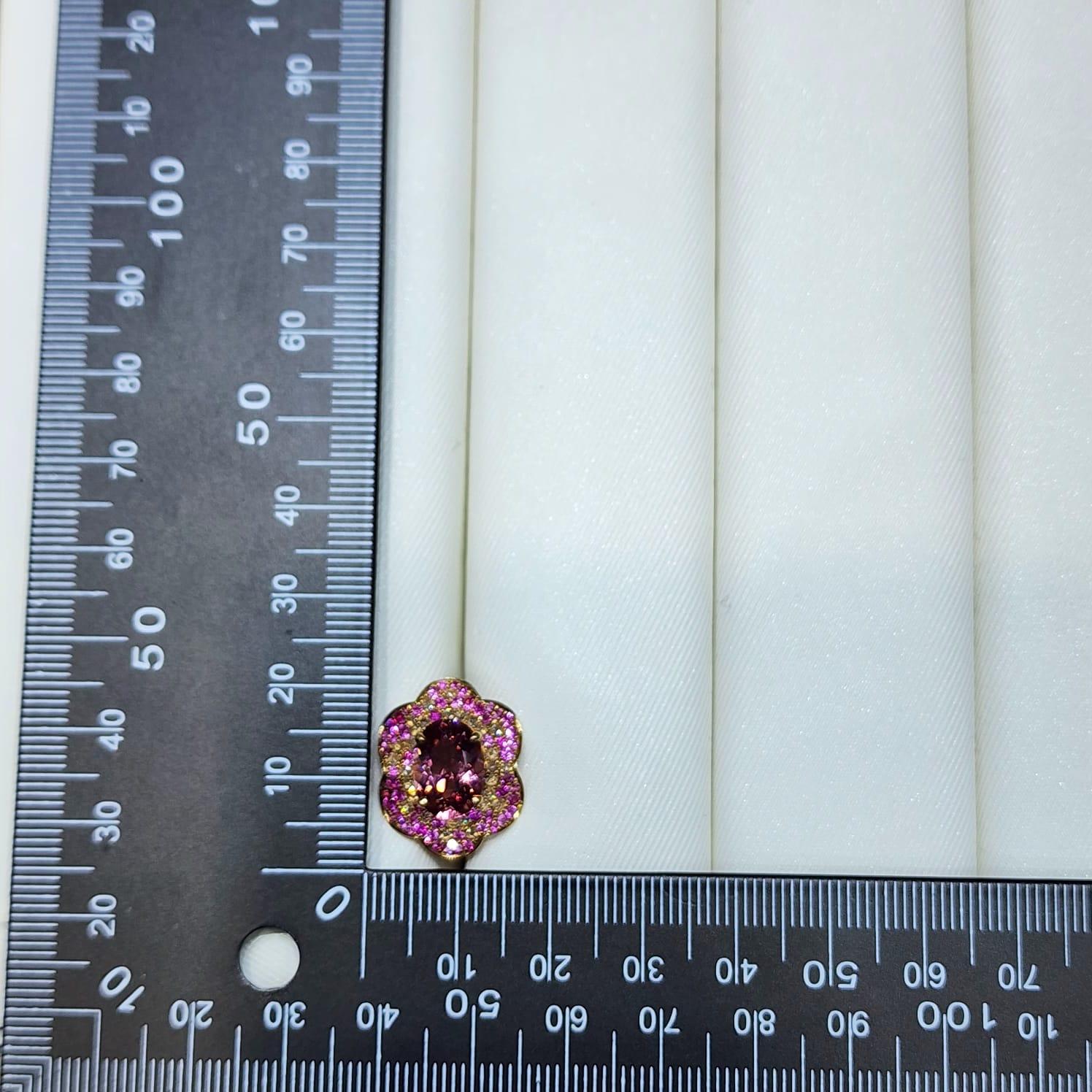 IGI CERTIFIED 5.18 Carat Pink Rubellite Tourmaline Diamond Ruby Earrings For Sale 2