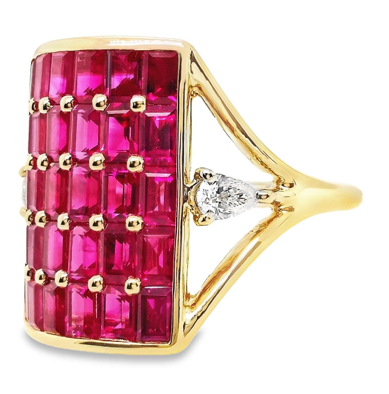 De las mujeres IGI Certificado 5,30ct Rubíes de Birmania Naturales 0,21ct Diamantes Naturales Anillo de Oro de 18K en venta