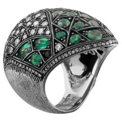 IGI zertifiziert 5,50 Karat natürlichen Diamanten und Smaragd Aussage Ring 8K Gold