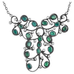 IGI Certified 5.6 Carat Natural Emerald and Diamond Pendant in 8K Gold
