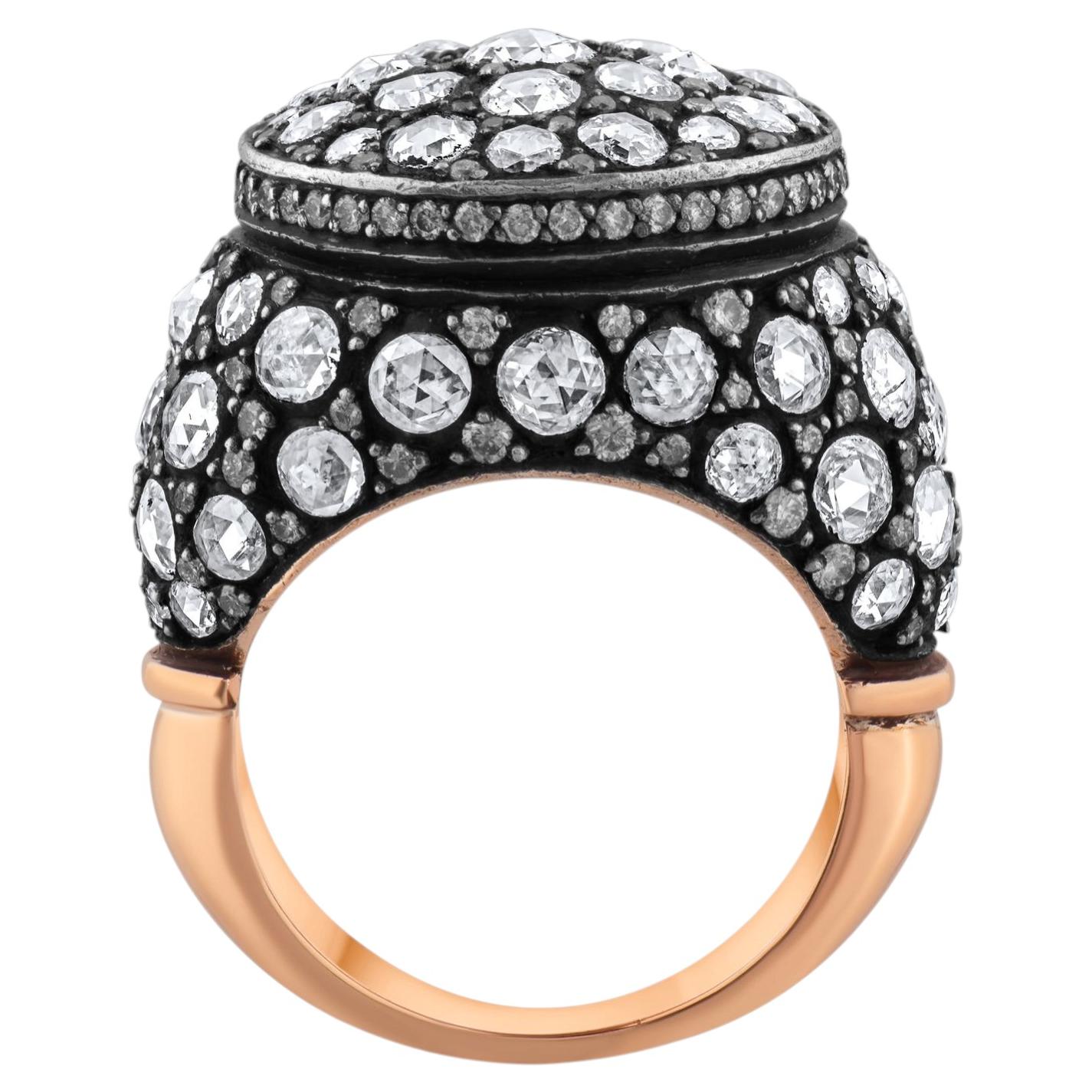 IGI Certified 5.65 Carat Natural Diamond Statement Ring 8K Gold