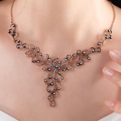 IGI Certified 5.95 Carat Natural Diamond Statement Necklace in 8K Gold