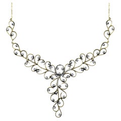 IGI Certified 5.95 Carat Natural Diamond Statement Necklace in 8K Gold