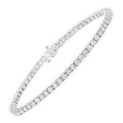 Diamante de 6,0 quilates certificado IGI, oro blanco de 14 quilates, pulsera de tenis clásica