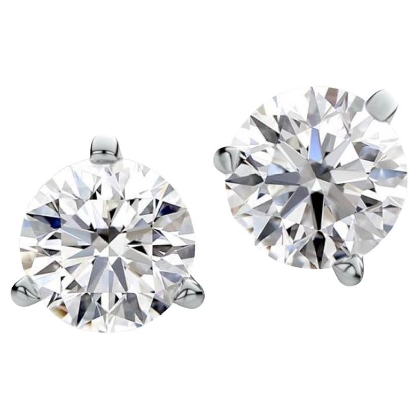 IGI Certified 6.00 Carats EX EX EX  Natural Diamonds 18K Gold Earrings  For Sale
