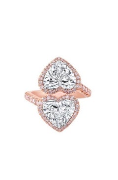 IGI-zertifizierte 6,00 Karat natürliche Herz-Diamanten 18K Gold Ring