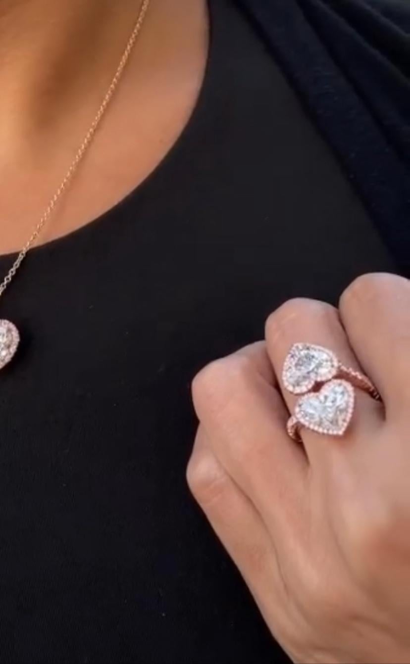Taille cœur Diamants en forme de cœur naturel certifiés IGI de 6,00 carats  Bague en or 18K  en vente