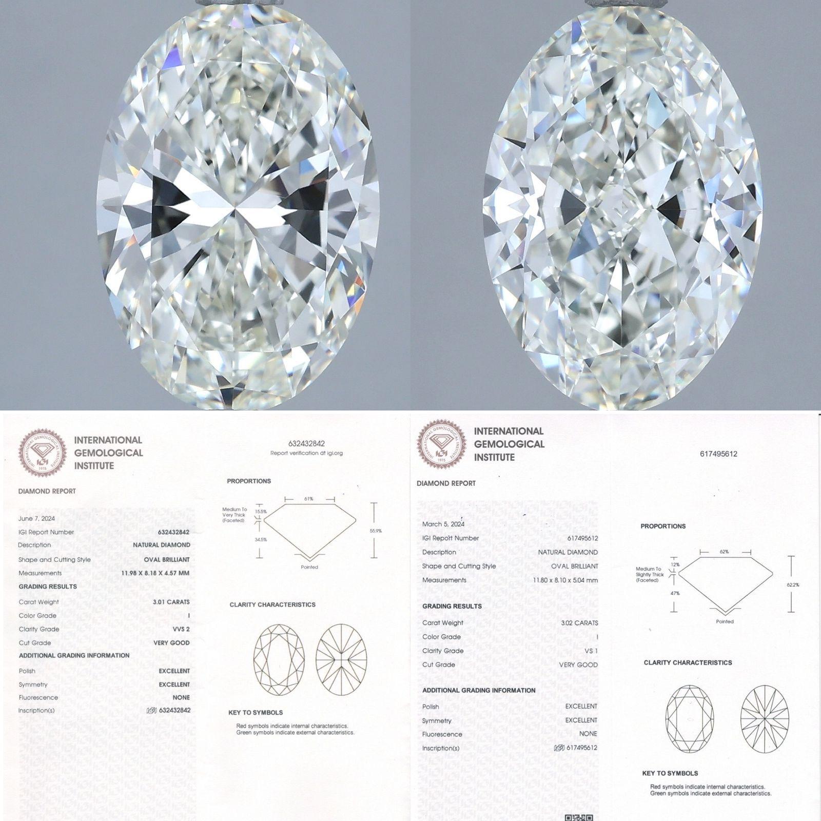 IGI Certified 6.00 Ct Oval Cut Natural Diamonds In New Condition For Sale In Massafra, IT