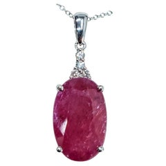 IGI-zertifizierter 6,16 Karat Rubin- und Diamant-Anhänger aus 18 Karat Weißgold