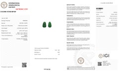 Coppia di sculture di foglie di giada birmana di tipo A con certificazione IGI da 6,48 carati (coppia di giadeite)