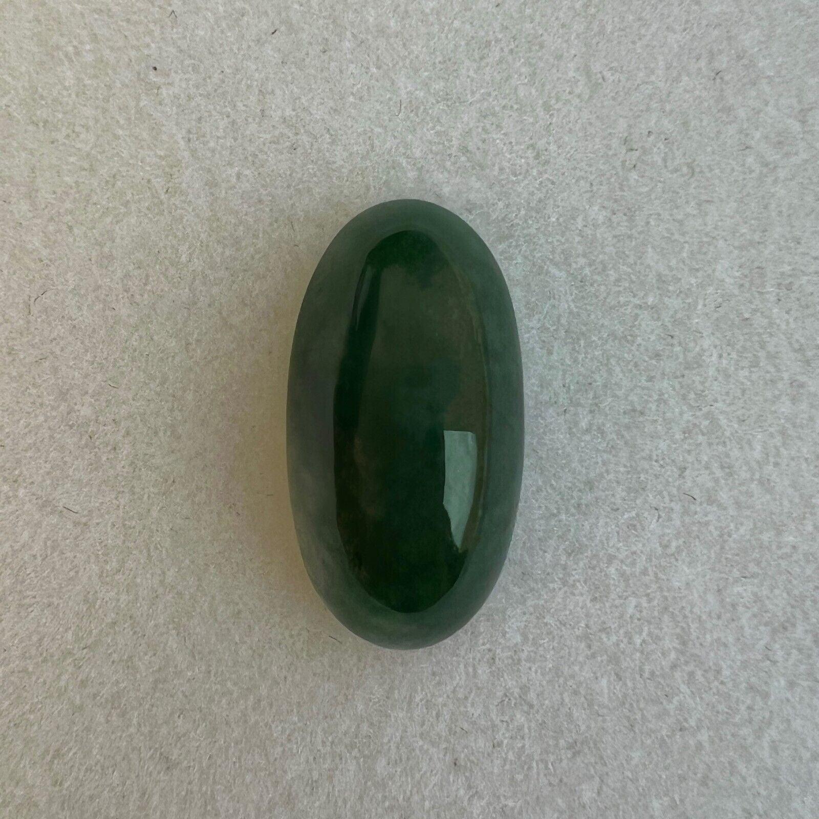 IGI Certified 6.49Ct Natural Deep Green Jadeite Jade ‘A’ Grade Oval Cabochon Gem In New Condition In Birmingham, GB