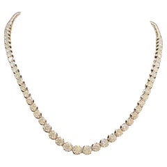 IGI Certified 6.60 Cts Round Brilliant Cut G-VS1 Diamonds Necklace 14K Rose Gold