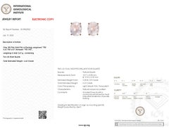 IGI Certified 6.63 Carat Rose Quartz Earrings in 18K Rose Gold