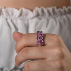 IGI Certified 6.97 Carat Diamond and Pink Tourmaline Statement Ring 14K Gold