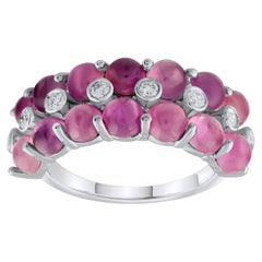 IGI Certified 6.97 Carat Diamond and Pink Tourmaline Statement Ring 14K Gold