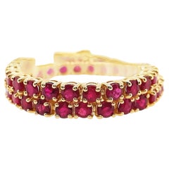 IGI Certified 7.27ct Natural Rubies set in 14Kt Yellow Gold Bracelet