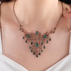 IGI Certified 7.28 Carat Natural Emerald and Diamond Pendant in 8K Gold