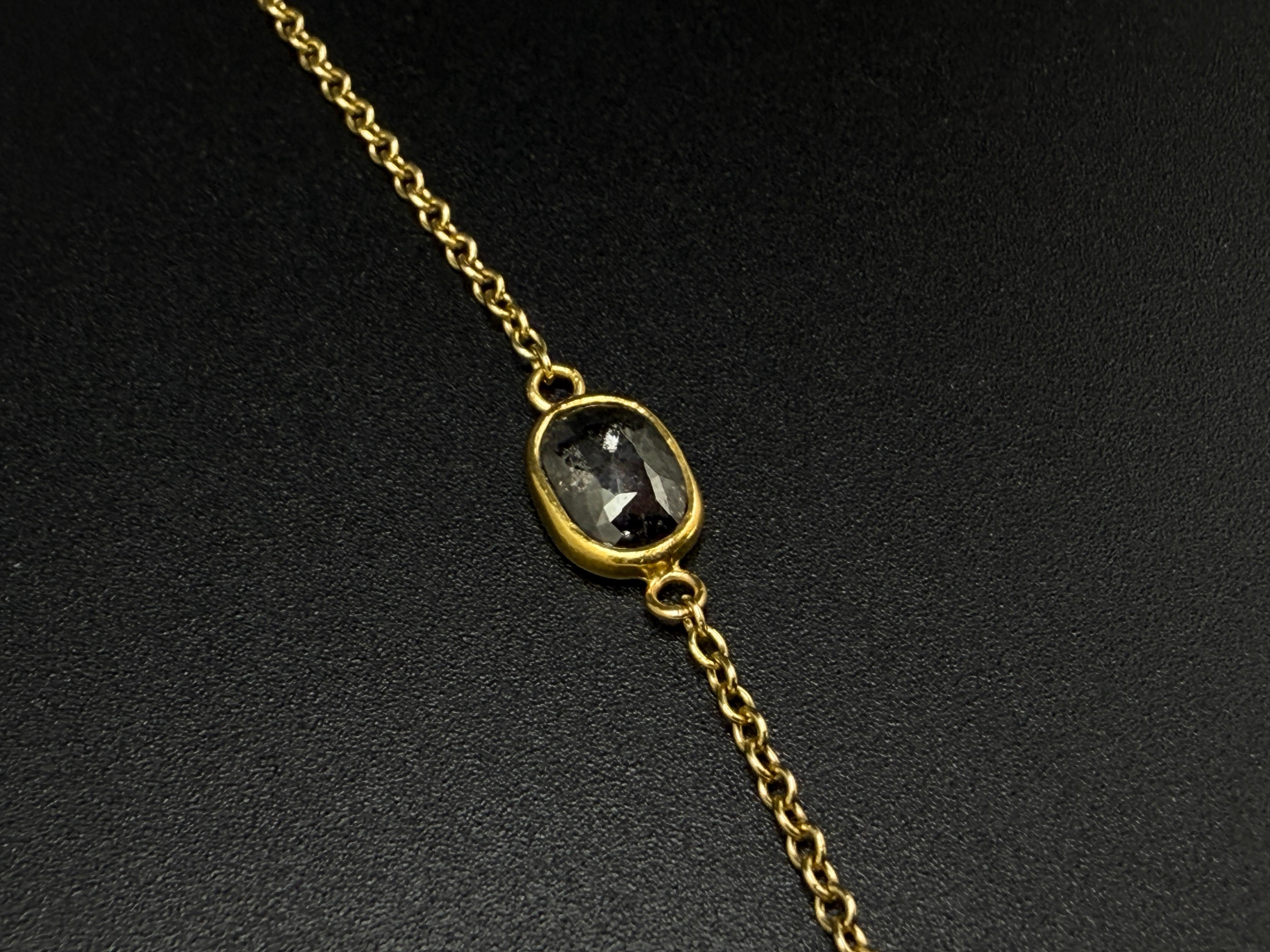 Collier en or jaune 18K certifié IGI 7.50 CT Fancy Grey Diamond & Black Pearl en vente 6