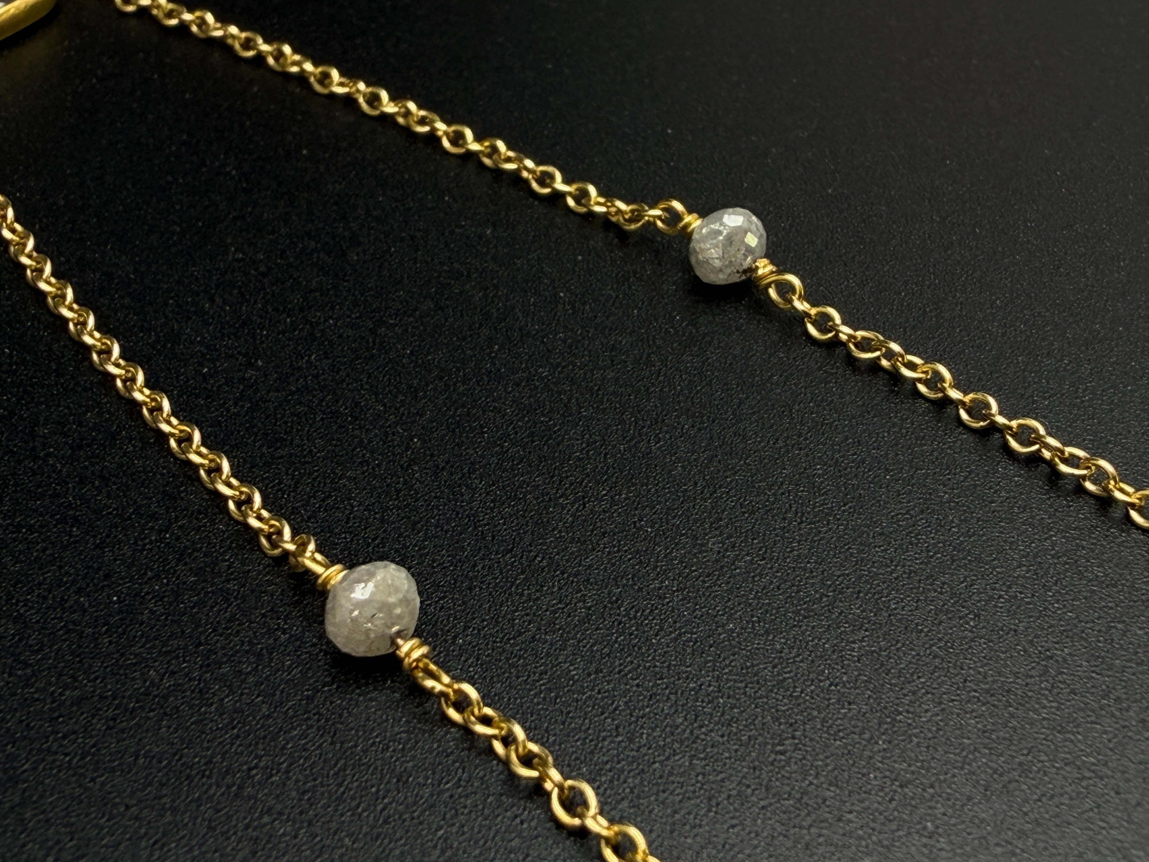 Collier en or jaune 18K certifié IGI 7.50 CT Fancy Grey Diamond & Black Pearl en vente 8