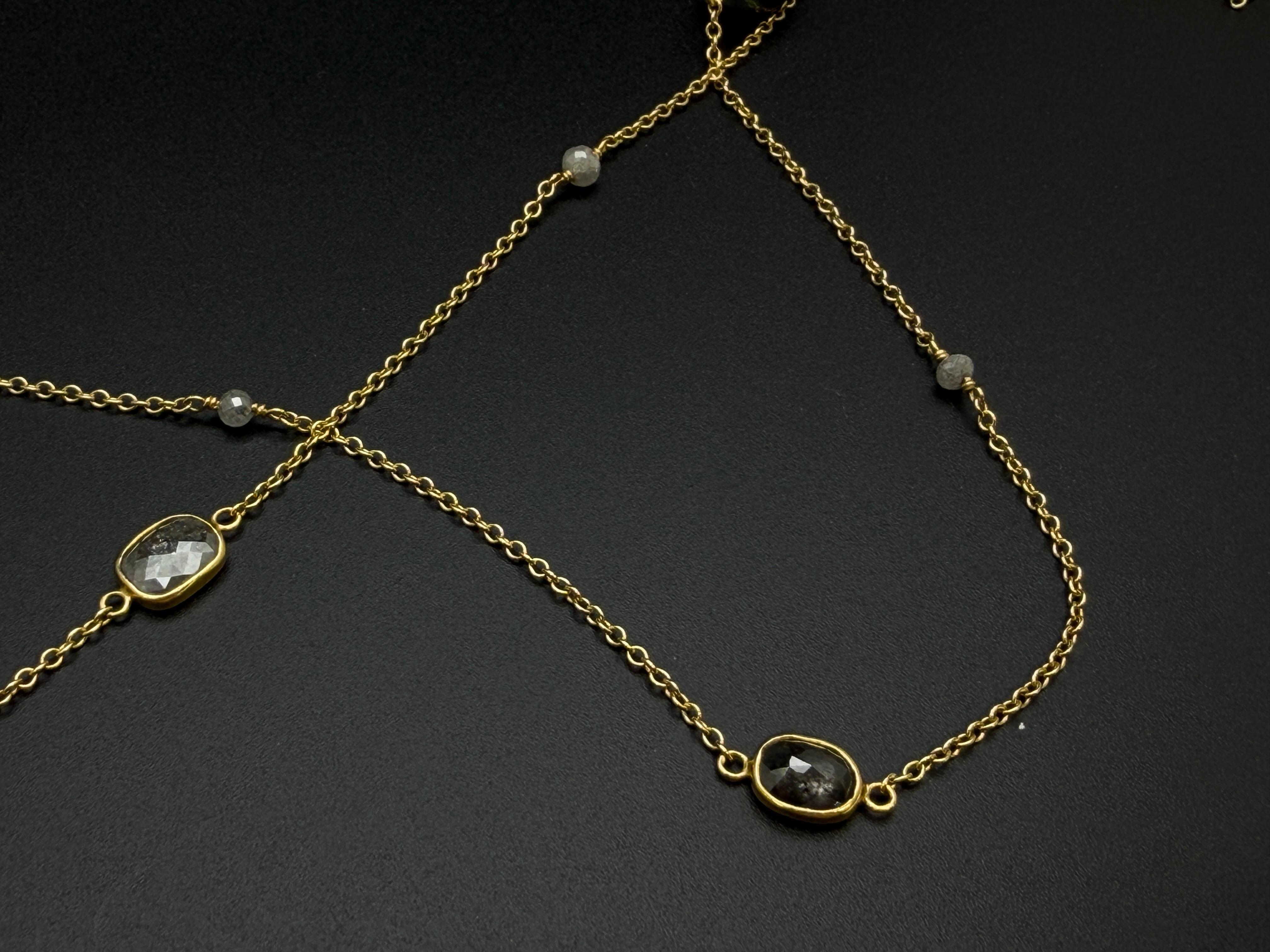 Collier en or jaune 18K certifié IGI 7.50 CT Fancy Grey Diamond & Black Pearl Unisexe en vente