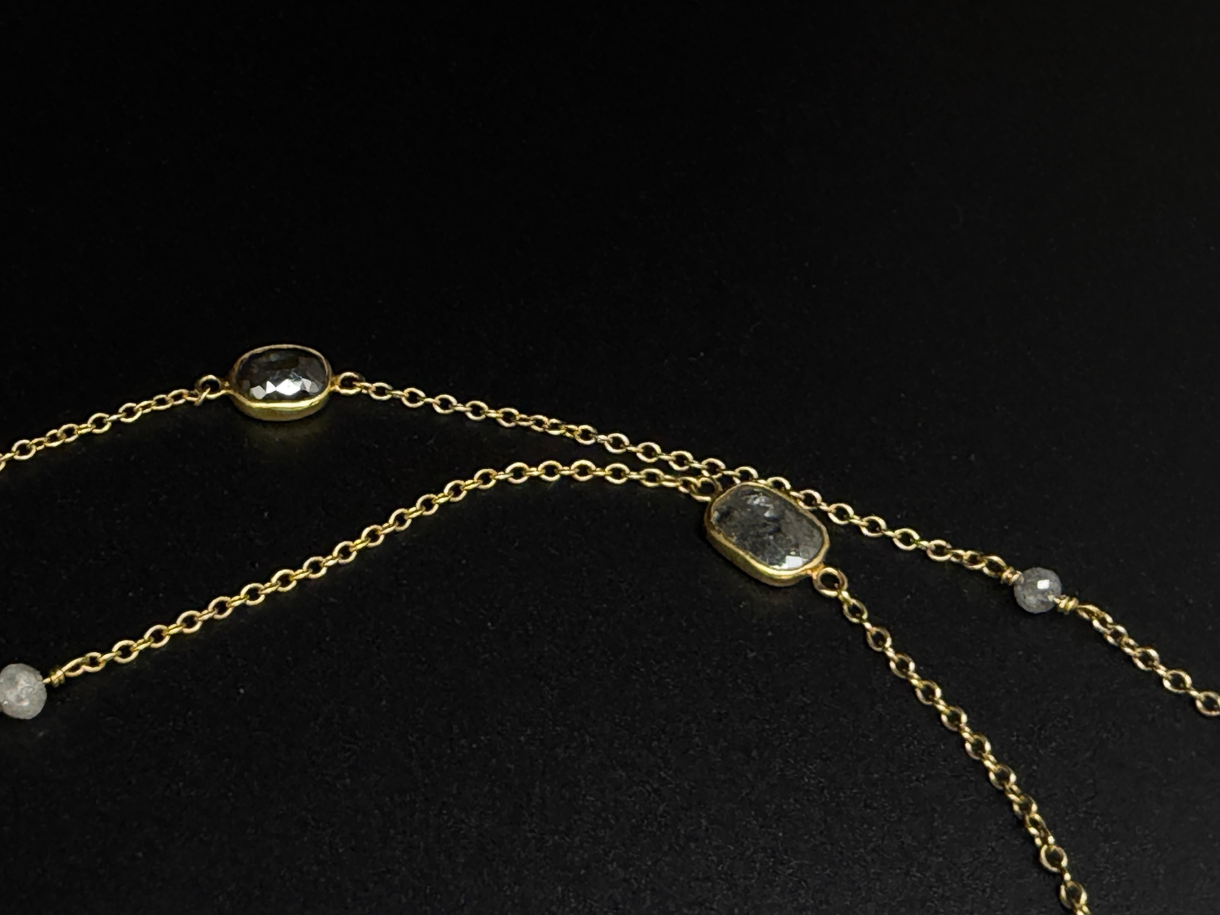 Collier en or jaune 18K certifié IGI 7.50 CT Fancy Grey Diamond & Black Pearl en vente 3