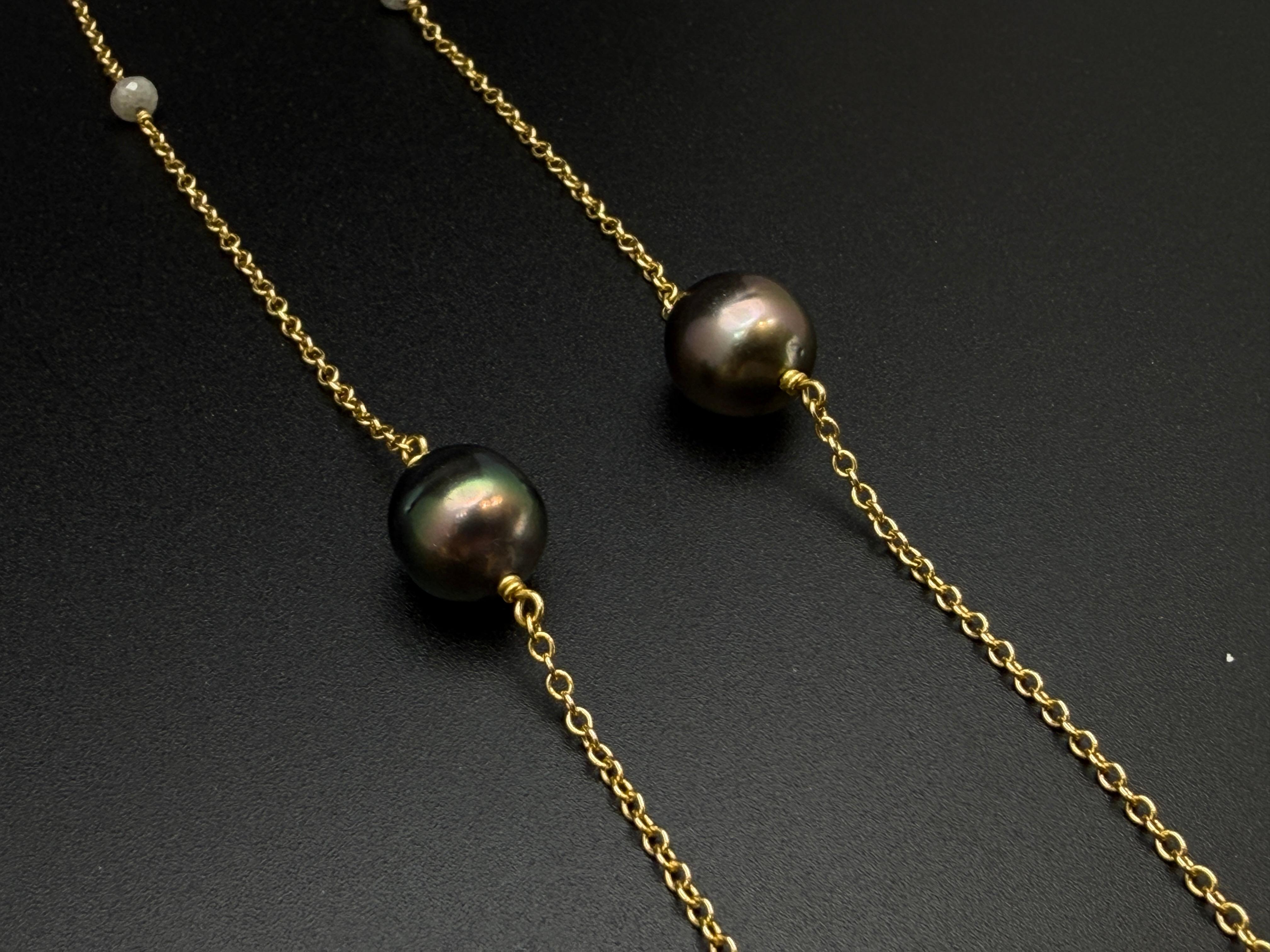 Collier en or jaune 18K certifié IGI 7.50 CT Fancy Grey Diamond & Black Pearl en vente 5