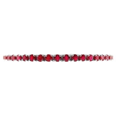 IGI Certified 7.78ct Natural Rubies 14K White Gold Bracelet