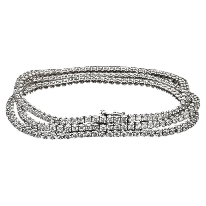 IGI Certified 8.00 Ct Round Brillant Shape Diamonds 18K Gold Tennis Bracelet