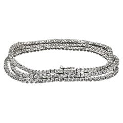 IGI Certified 8.00 Ct Round Brillant Shape Diamonds 18K Gold Tennis Bracelet