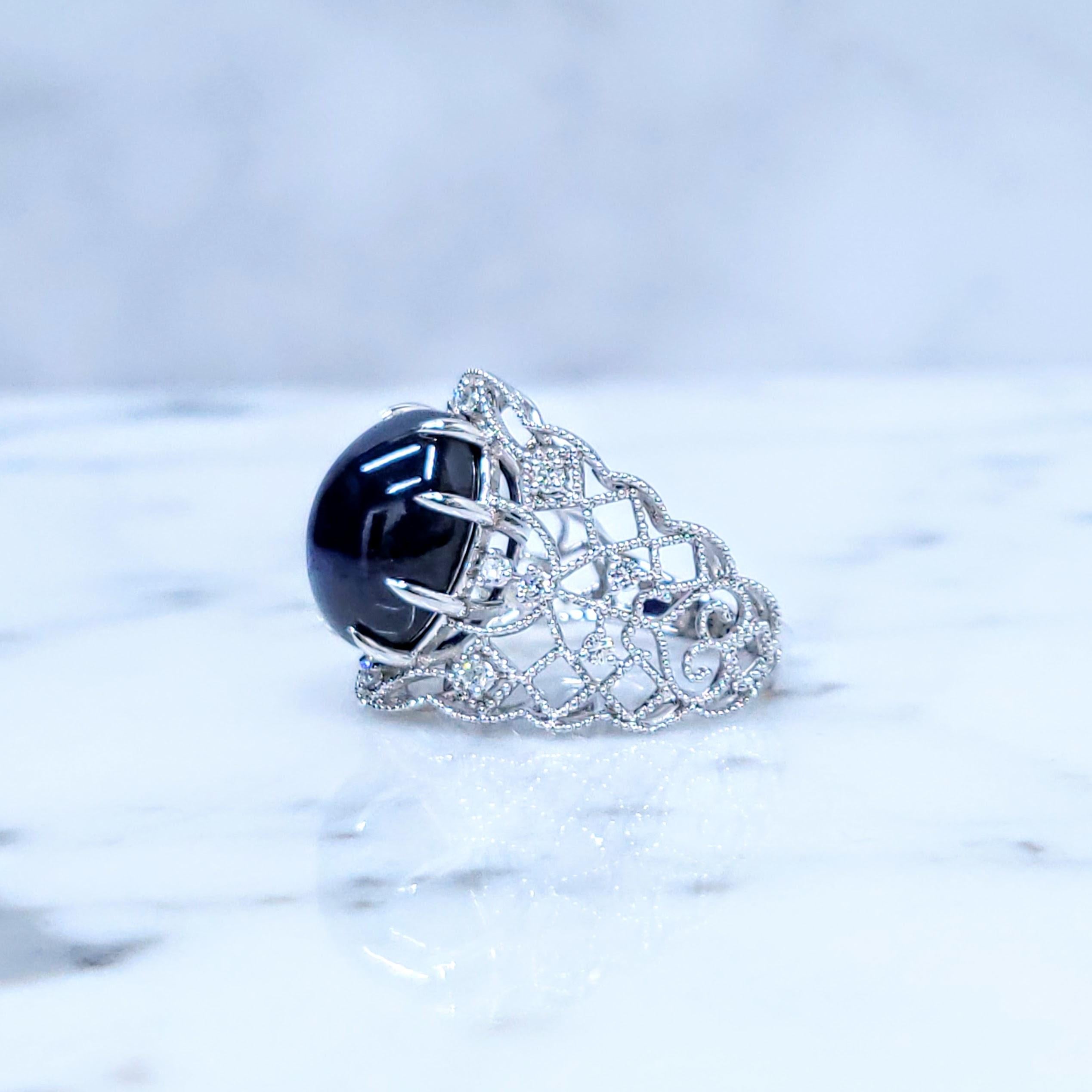 De las mujeres Anillo de zafiro y diamantes de oro blanco de 18 quilates con certificado IGI de 9,22 quilates en venta