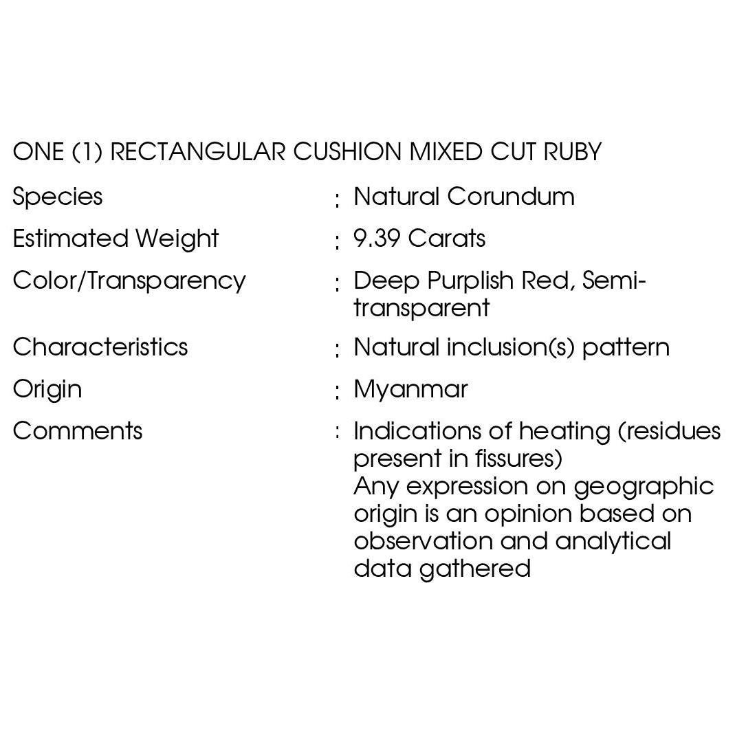 IGI Certified 9.39ct Natural Burma Ruby and 3.93ct Natural Diamond Platinum Ring For Sale 2