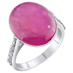IGI Certified 9.62 Carat Diamond and Tourmaline Statement Ring 14K Gold