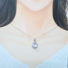 Ciondolo con Kunzite e diamanti da 9,76 carati certificato IGI in oro bianco 18 carati