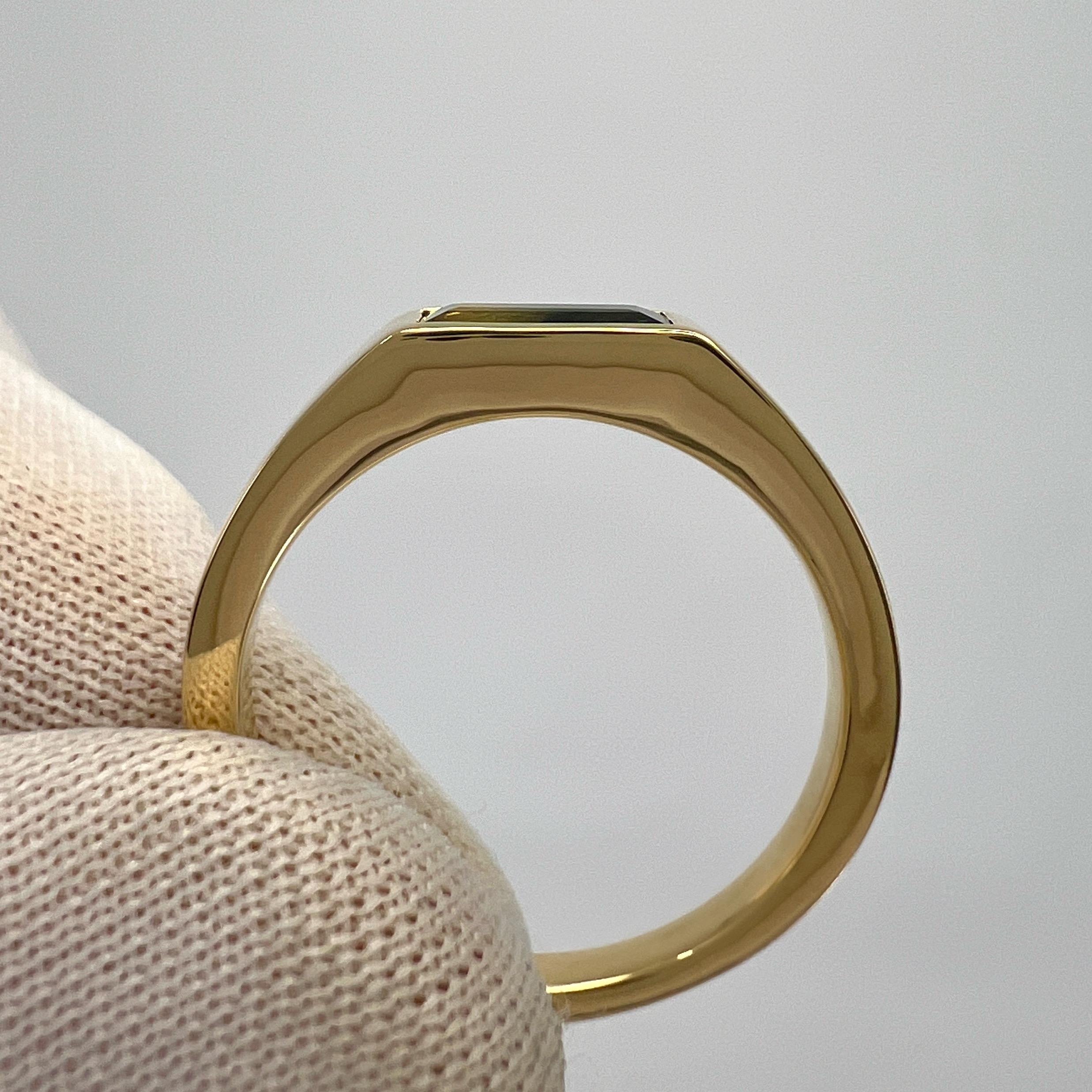IGI Certified Bi Colour Yellow Blue Sapphire Baguette 18k Gold East West Ring For Sale 2